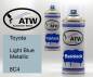 Preview: Toyota, Light Blue Metallic, 8C4: 400ml Sprühdose + 400ml Klarlack - Set, von ATW Autoteile West.